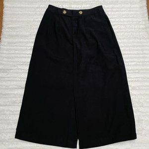 NWT Who What Wear‎ Womens High Rise Wide Leg Front Pleat Crop Pants Black Size 4